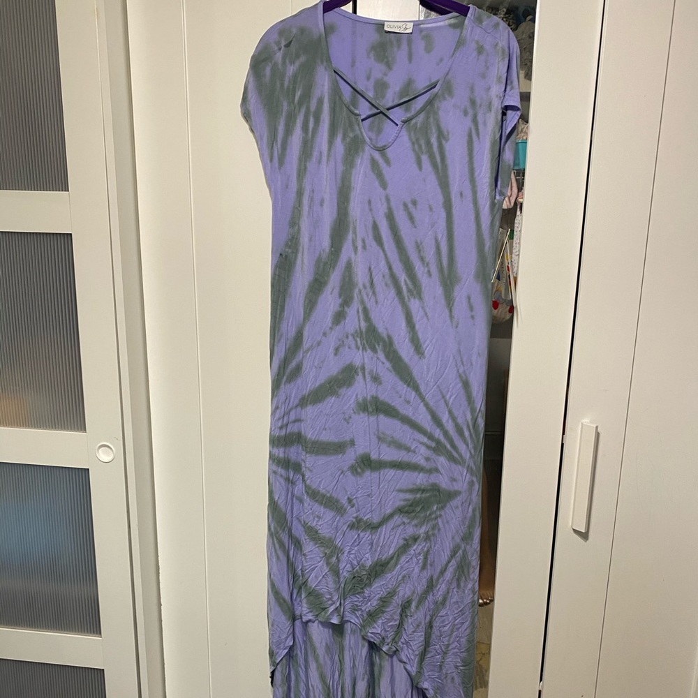 NWT Olivia sky high low “tie dye” dress